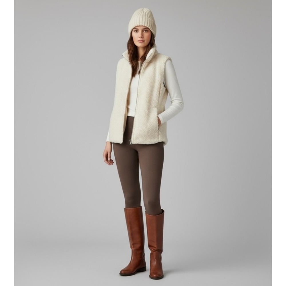 Joe Fresh Cream Teddy Fleece XL Zip Vest Women's Cozy‎ Outerwear